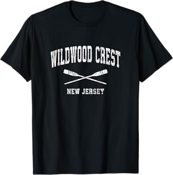 Wildwood Crest New Jersey Vintage Nautical Paddles Sports Oa T-Shirt
