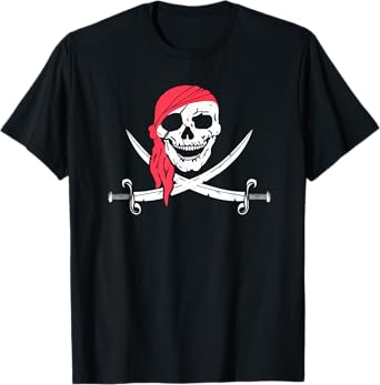 Jolly Roger & Calico Jack Halloween Costume Flag Pirate T-Shirt