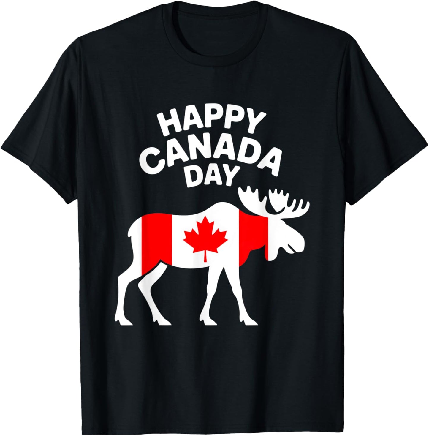Canada Day Maple Leaf Kids Youth Toddler Boy Girl Moose T-Shirt