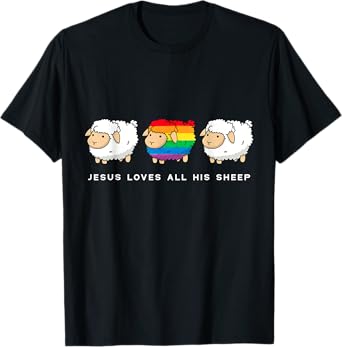 Jesus Loves All His Sheep Gay Pride Queer Christian LGBTQ T-Shirt