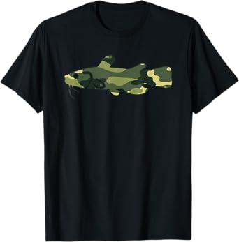 Military Catfish Camo Men Print US Fisher Veteran Gift T-Shirt