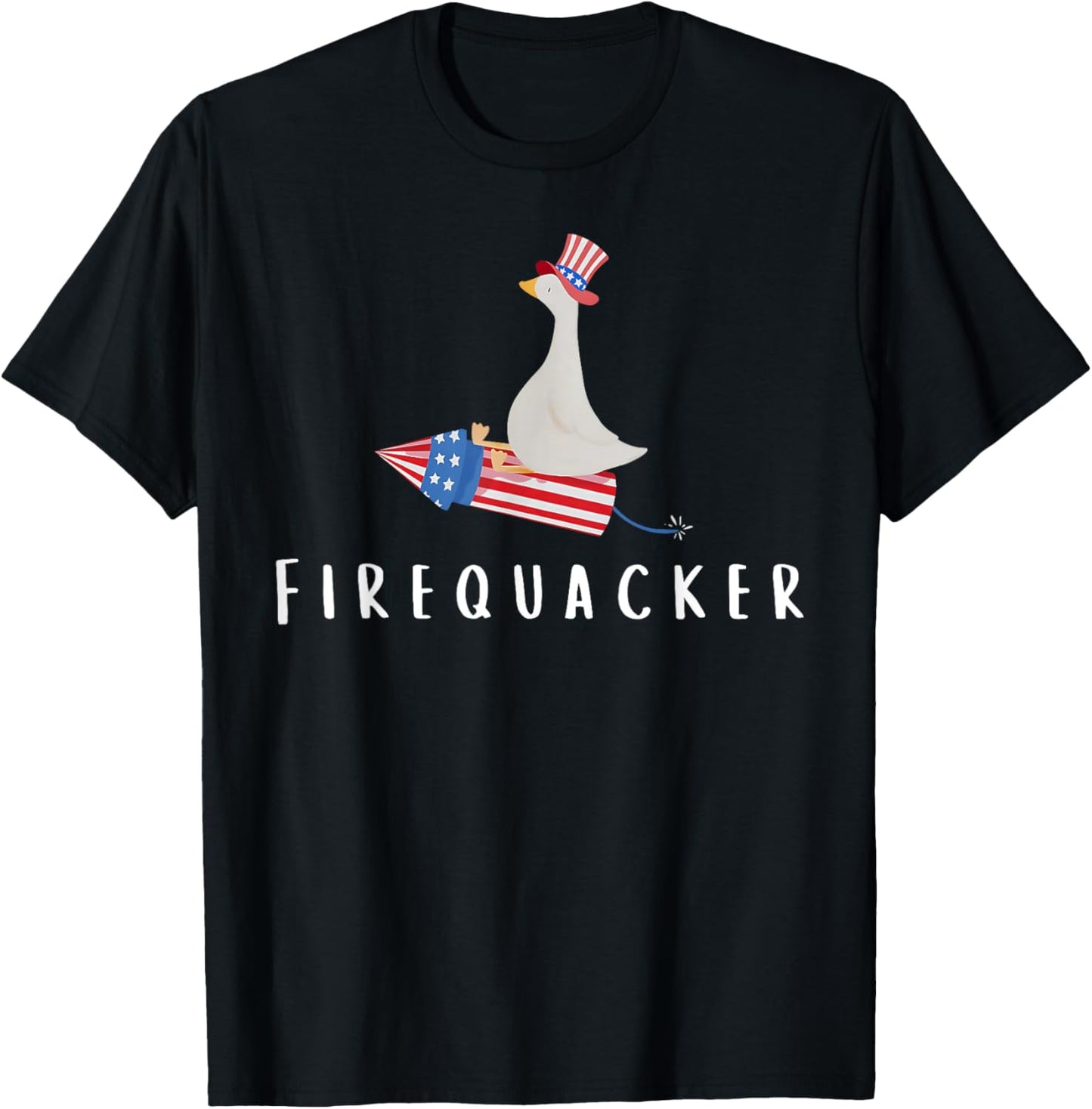 Fire Quacker Funny Meme Goose Fireworks America 4th Of July T-Shirt