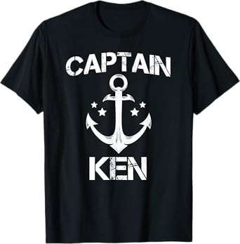 CAPTAIN KEN Funny Birthday Personalized Name Boat Gift T-Shirt