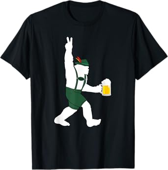 Oktoberfest Bigfoot in Lederhosen T-Shirt