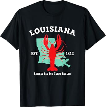 Louisiana Est 1812 Crawfish New Orleans Mardi Gras Men Women T-Shirt