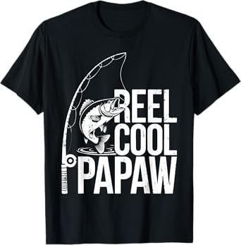 Reel Cool Papaw Shirt Men Papa Fisherman Fathers Day T-Shirt