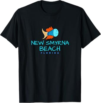 New Smyrna Beach T-Shirt, Fun Fish Smyrna Florida Tee Men Women Girls Kids T-Shirt