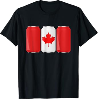 Patriotic Beer Cans Canada w/ Canadian Flag Women Men T-Shirt