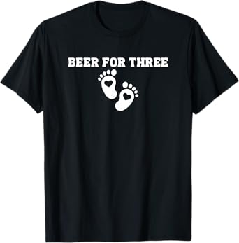 New Dad Beer for Three Baby Feet Hearts T-Shirt