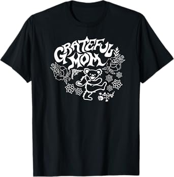 Grateful Dead Grateful Mom Dancing Bear and Flowers Band T-Shirt