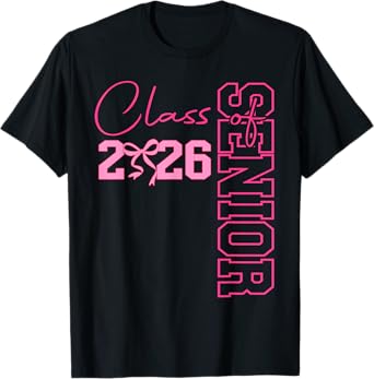 Senior 2026 Class of 2026 Coquette Bow Graduation 2026 T-Shirt