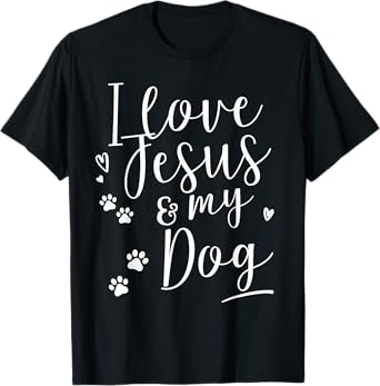 I love Jesus and my Dog Shirt T-Shirt for Men Women Girls Kids