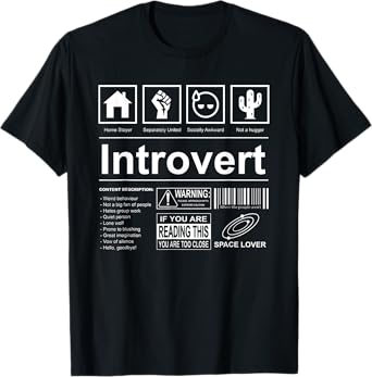 Funny Introvert Label Antisosial Distancing Humor T-Shirt