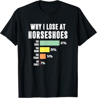 Why I Lose At Horseshoes, Funny Horseshoe Pitching T-Shirt