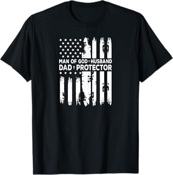 Jesus God Religious Man of God Husband Dad Protector T-Shirt