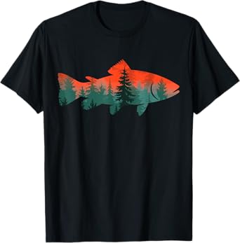 Magical and Funny Fisher Gifts Fly Fishing Fisherman Nature T-Shirt - Men's Classic Fit Black Short Sleeve Graphic T-Shirt - Small - Unisex-Adults