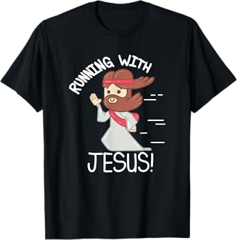 Running With Jesus Christian Faith Runner And Jogging T-Shirt