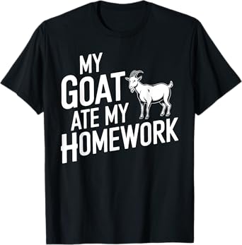 Funny Goat Art For Boys Girls Kids Goat Farmer Goat Lover T-Shirt