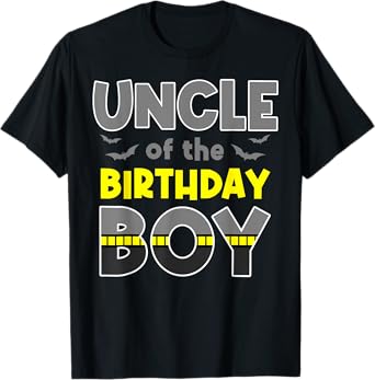Uncle Of The Birthday Boy Bat Family Party Theme Boys Gift T-Shirt