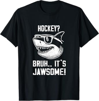 Hockey Bruh it's Jawsome Shark Kids Funny T-Shirt