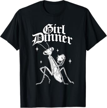 Praying Mantis Girl Dinner Vintage Style, Funny Animal Meme T-Shirt