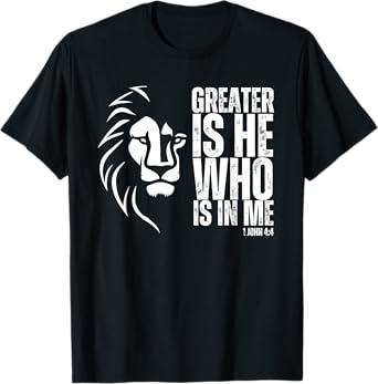 Jesus Saves Lion of Judah Christian Bible Verse T-Shirt, Small