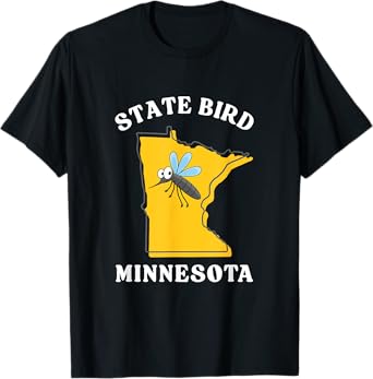 Funny Retro Minnesota Mosquito State Bird Great Lakes Humor T-Shirt
