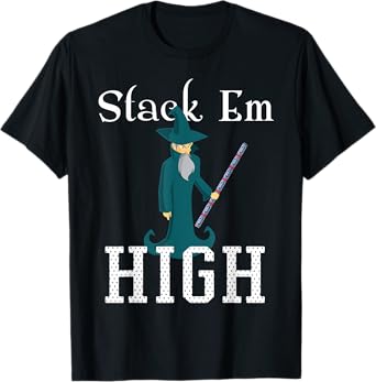 Beer Pong Stack Em High Wizard Staff Party Drinking Game T-Shirt