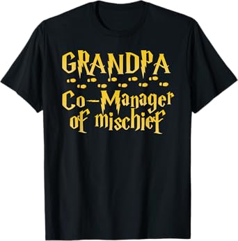 Grandpa Magical Manager of Mischief Halloween Father's Day T-Shirt
