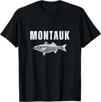 MTK Long Island Montauk New York NY Striped Bass Fishing T-Shirt