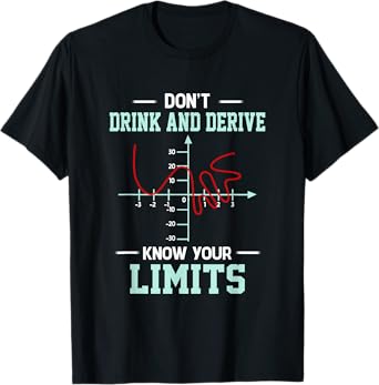 Dont Drink And Derive - Know Your Limit Mathematical Graphs T-Shirt