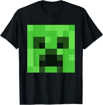 Minecraft Creeper Pixelated Big Face Character T-Shirt