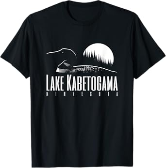 Lake Kabetogama - Minnesota - Loon and Sunset T-Shirt