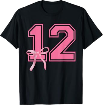 Birthday Party Coquette Bow 12 Year Old 12th Birthday Girl T-Shirt