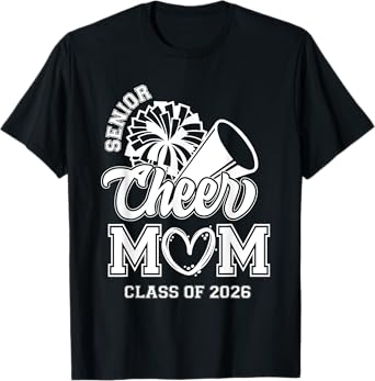 Senior Cheerleader Mom Cheer Class Of 2026 Graduation Women T-Shirt
