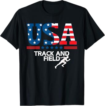 Track And Field United States Flag USA Sport Track And Field T-Shirt