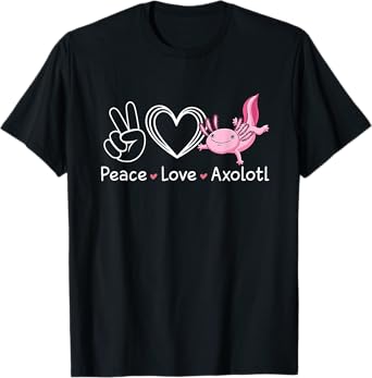 Peace Love Axolotl Pajamas Girls Retro Axolotl Lover Axolotl T-Shirt