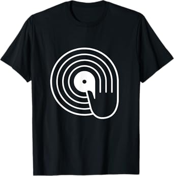 Spin Hand Vinyl Record DJ Graphic Minimalist T-Shirt