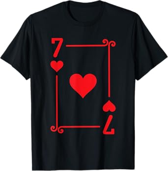 Playing Cards Costume - 7 Hearts Card - Seven Card T-Shirt