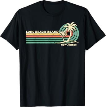 Vintage Retro Summer Vacation New Jersey Long Beach Island Men Women Girls Kids T-Shirt