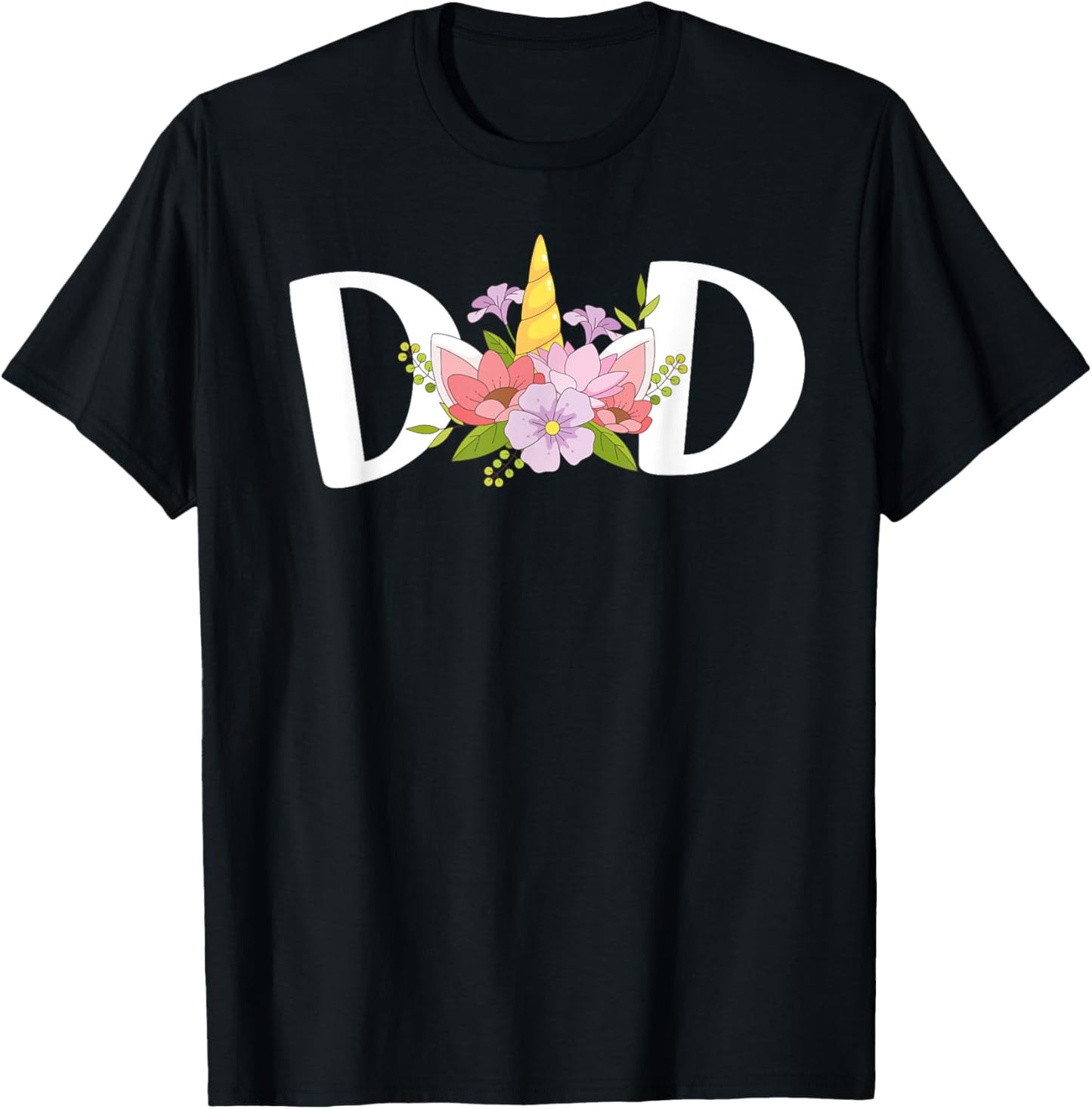 Dad Unicorn Floral Birthday Matching T-Shirt