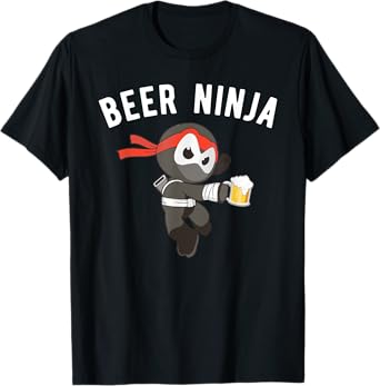 Beer Ninja Shirt, Fun Martial Arts Drinking Tee Gift T-Shirt