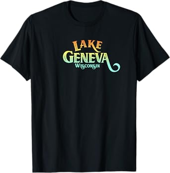 Lake Geneva, Wisconsin, retro, distressed tourism tee T-Shirt