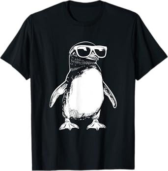 Funny Penguin Sunglasses Graphic T-Shirt