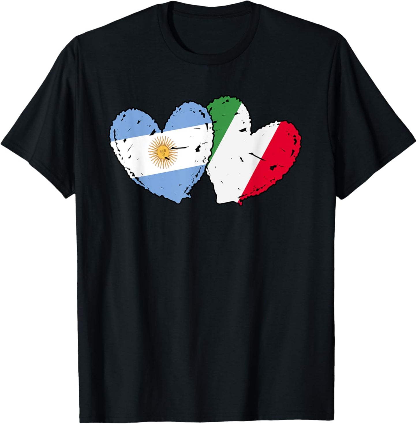 Argentina Italy Flag Hearts Argentinian Italian Heritage T-Shirt
