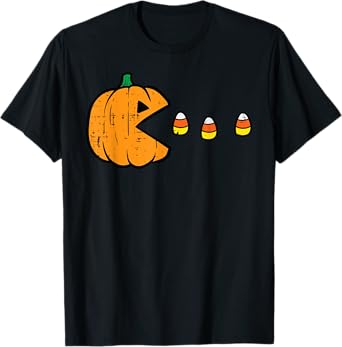 Halloween Video Game Eating Candy Corns Gaming Boys Kids Men T-Shirt