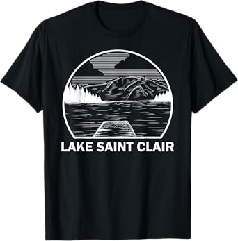 LAKE SAINT CLAIR MICHIGAN Funny Fishing Camping Summer Gift T-Shirt for Men Women Kids