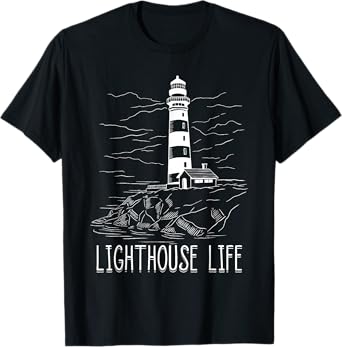 Lighthouse Life Seaside House Boating Sailing Lover Sea T-Shirt