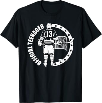 Official Teenager 13th Birthday Ice Hockey Boy 13 Year Old T-Shirt
