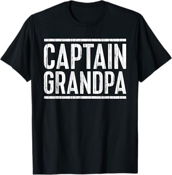 Captain Grandpa Shirt Men Fathers Day Boating T-Shirt